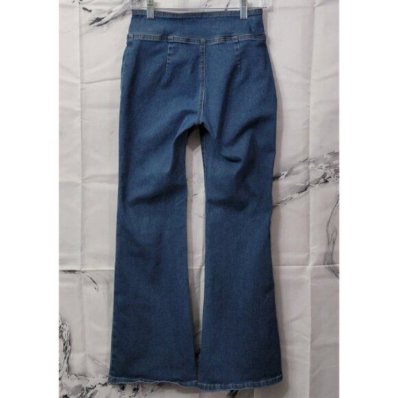 SHEIN Women's Size 27 High-Waisted Crossover Criss-Cross Flare Leg Jeans - Picture 7 of 10